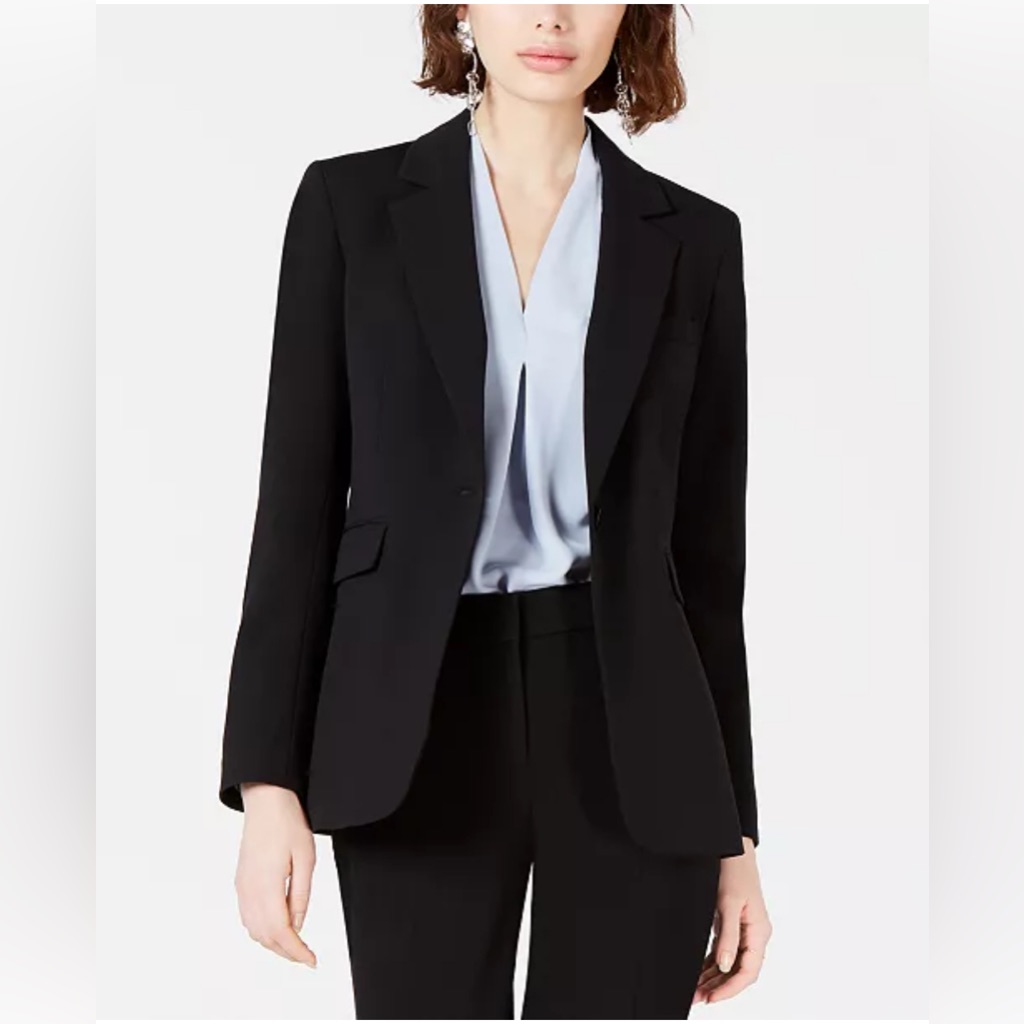 Bar Iii Black Single-Button Notch-Collar Women’s Blazer